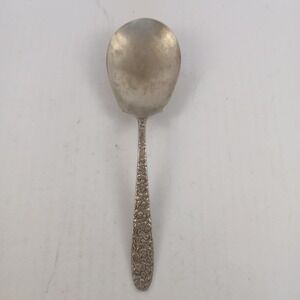 National NARCISSUS Design Back Silverplate 1935 Silverware Casserole Spoon Vtg